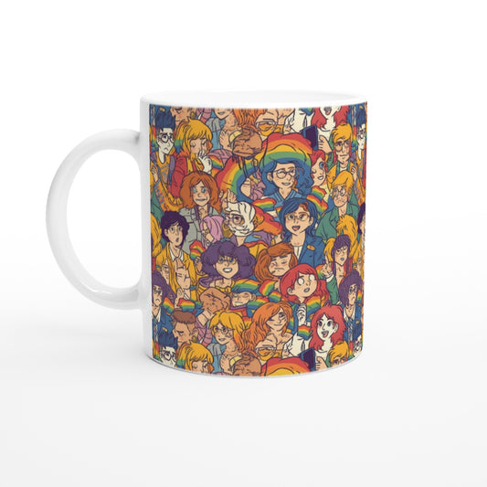 LGBTQIA+ Art | Marching with Pride | Ceramic 11oz Mug