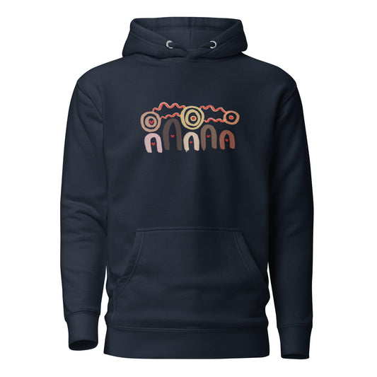 Aboriginal Art | All Black Beauties | Unisex Cotton Pullover Hoodie