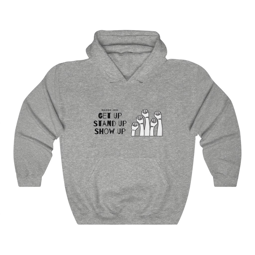 Aboriginal Art | Get Up, Stand Up, Show Up. NAIDOC 2022 | Unisex Hoodie