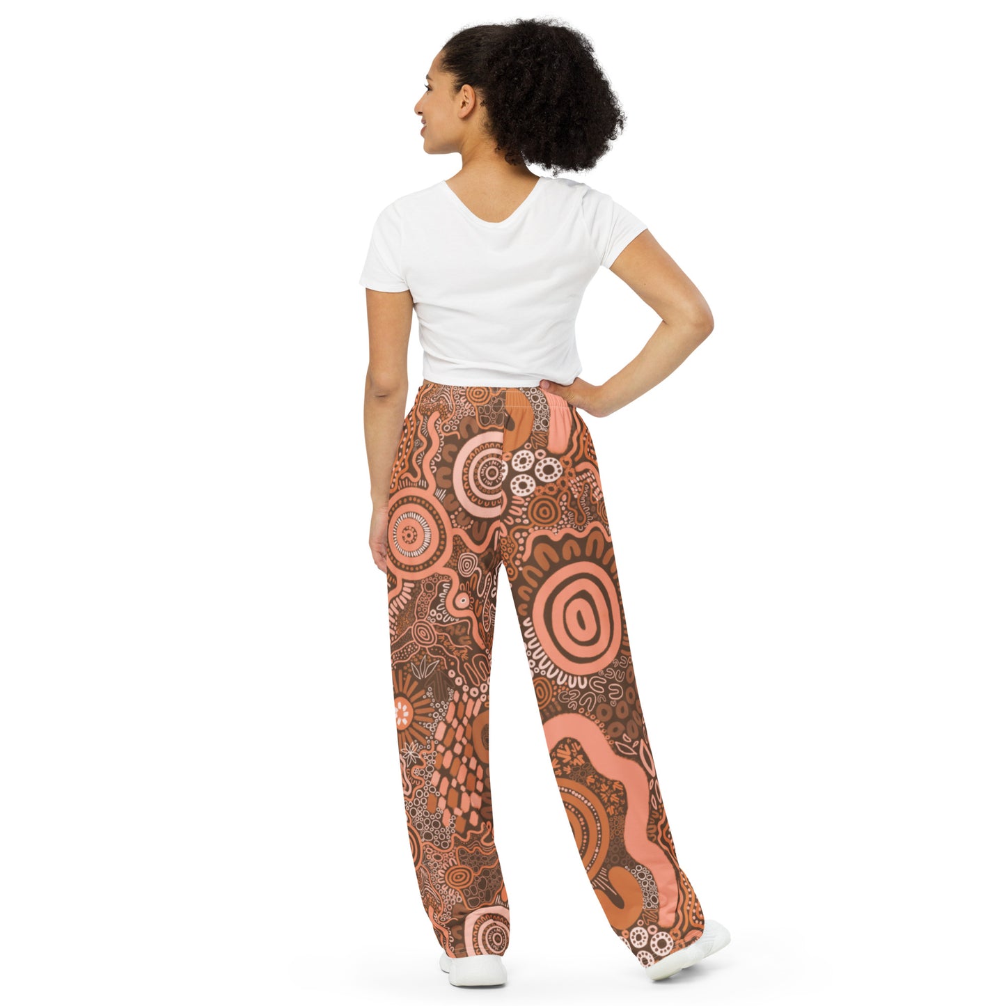 Aboriginal Art | Sharing Stories: Brown Edition | Unisex Wide-leg Pants