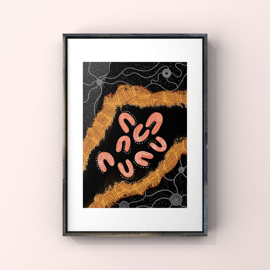 Aboriginal Art | Taking Shelter | Art Print