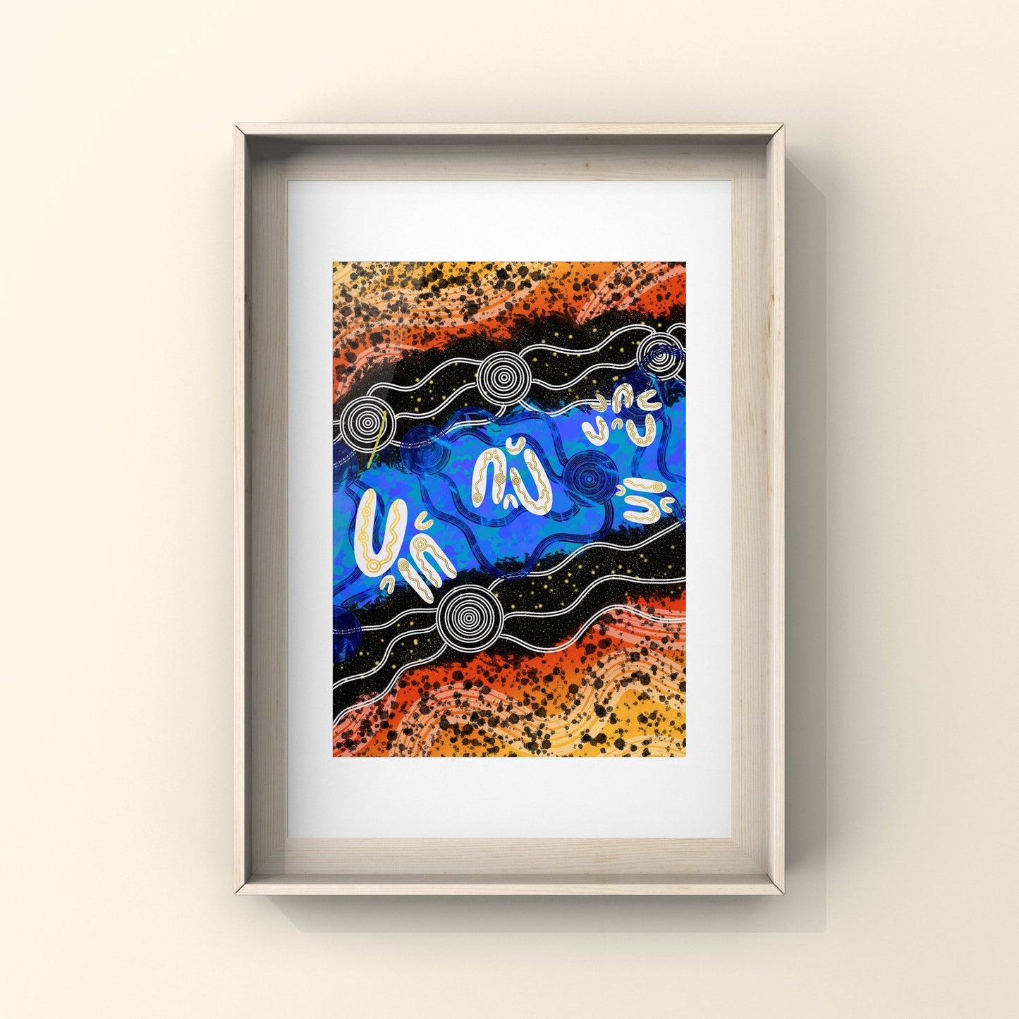 Aboriginal Art | Swimming in the River | Art Print