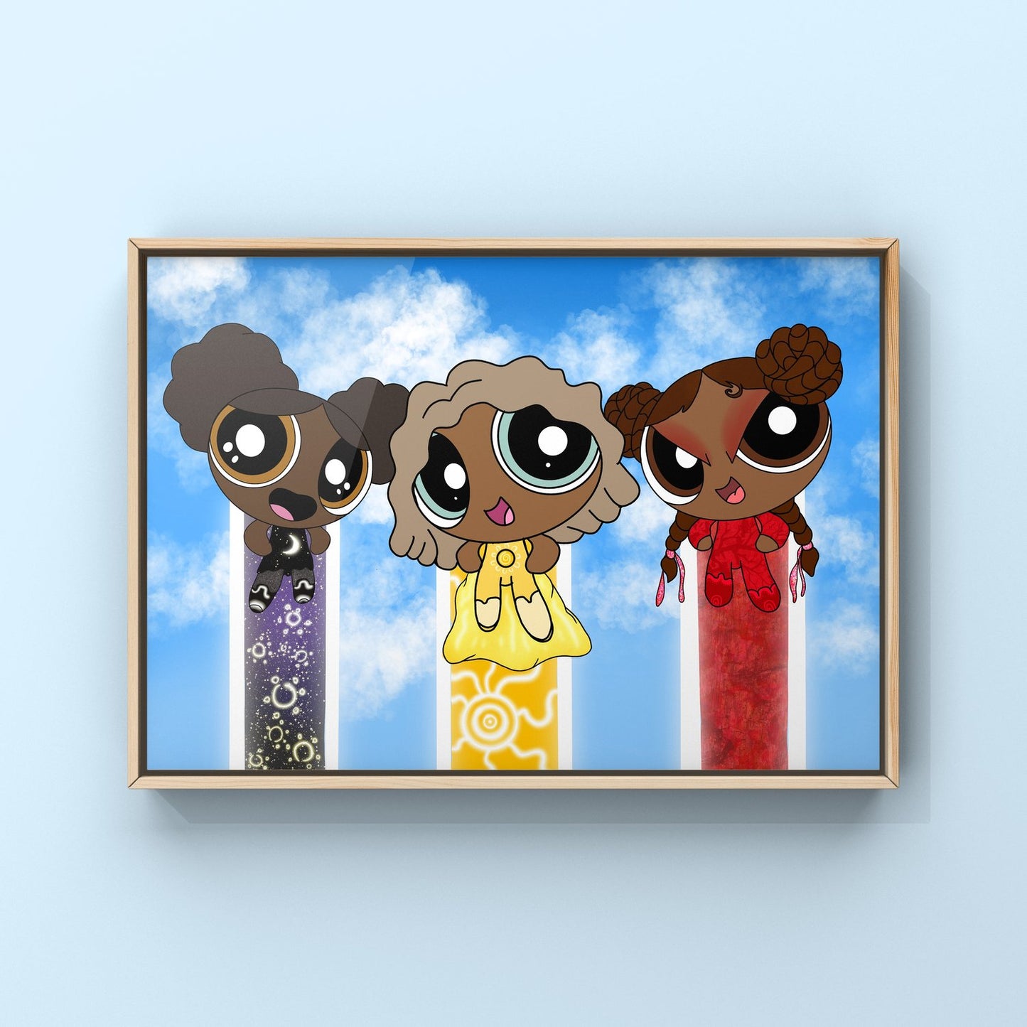 Inclusive Art | Black Power Puffs | Art Print