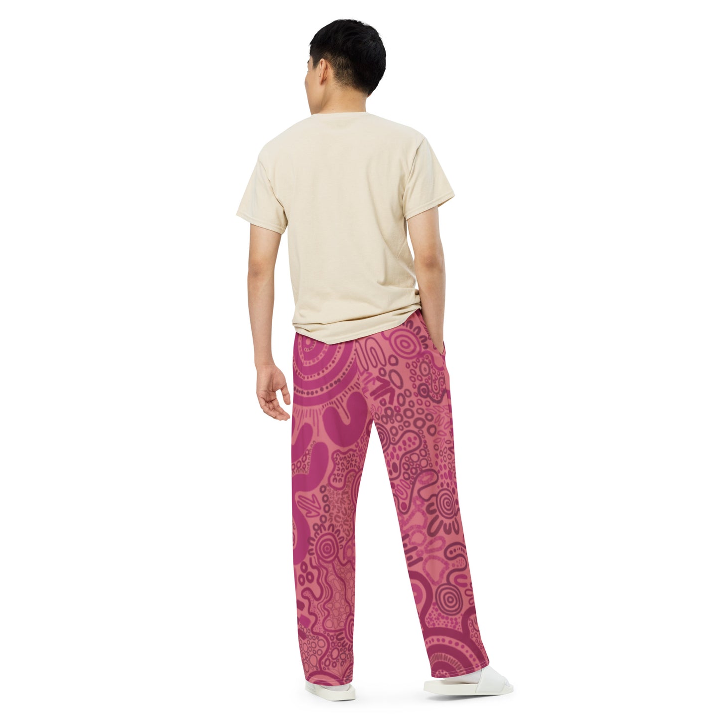 Aboriginal Art | Sharing Stories: Pink Edition | Unisex Wide-leg Pants