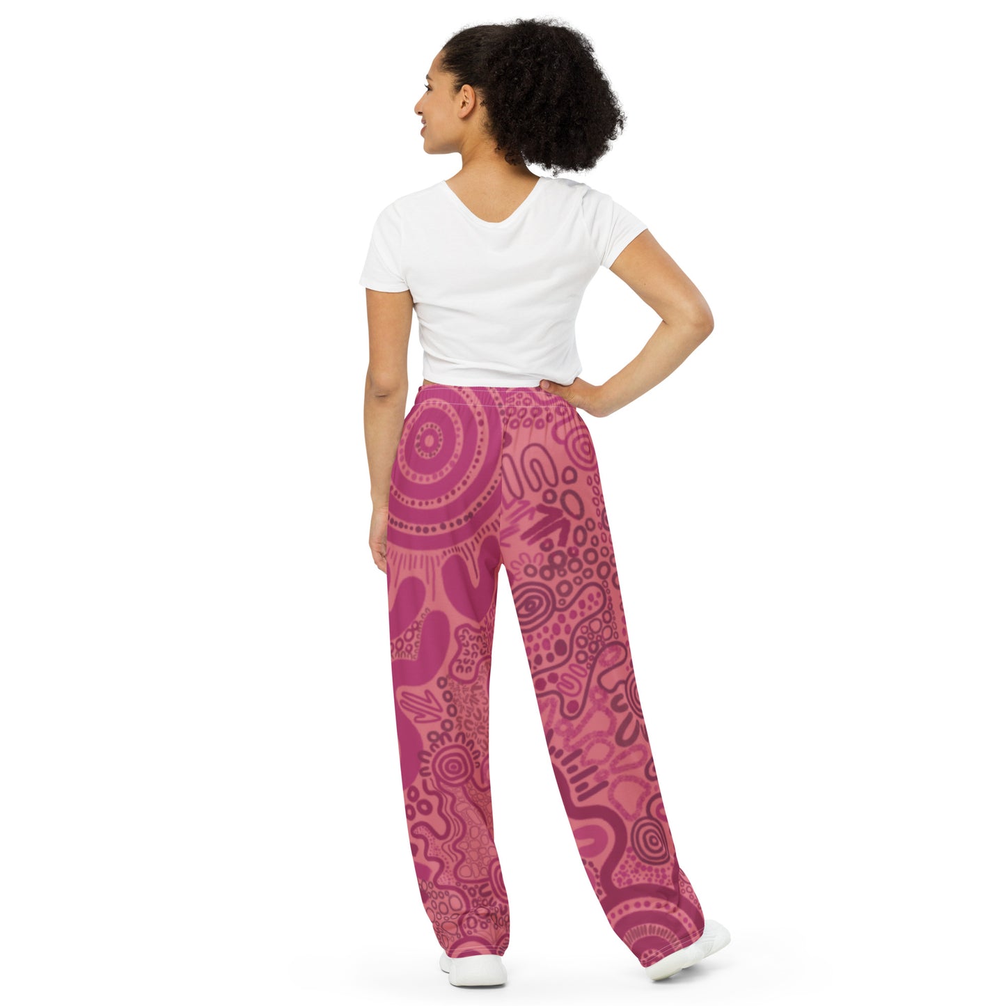 Aboriginal Art | Sharing Stories: Pink Edition | Unisex Wide-leg Pants