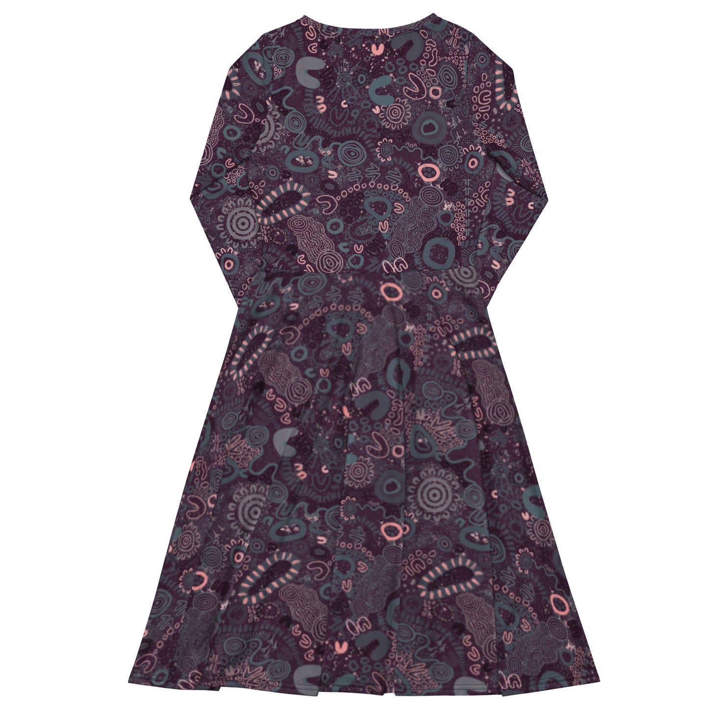 Aboriginal Art | Feminine Energy: Night Edition | Long Sleeve Midi Dress