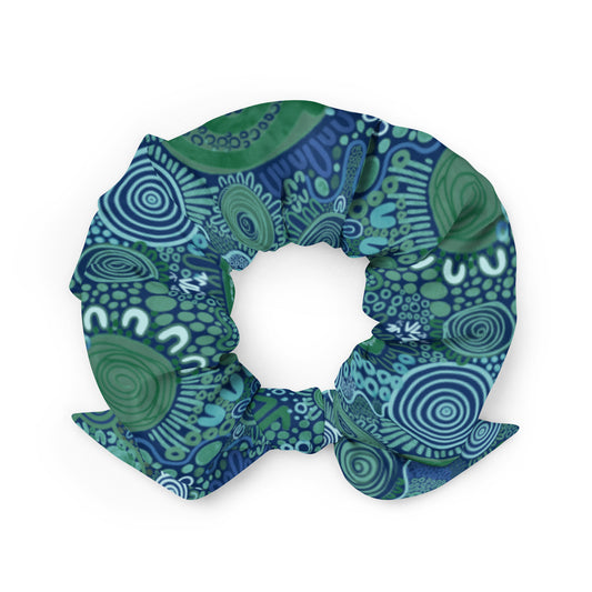 Aboriginal Art | Walking With Friends: Deep Blue Edition | Scrunchie