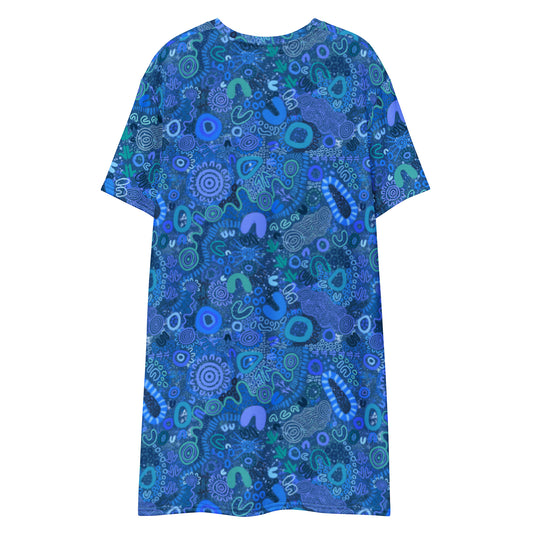 Aboriginal Art | Sapphire | T-shirt Dress