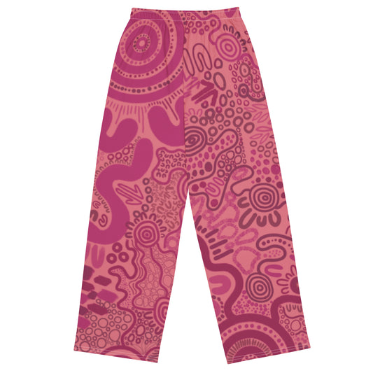 Aboriginal Art | Sharing Stories: Pink Edition | Unisex Wide-leg Pants