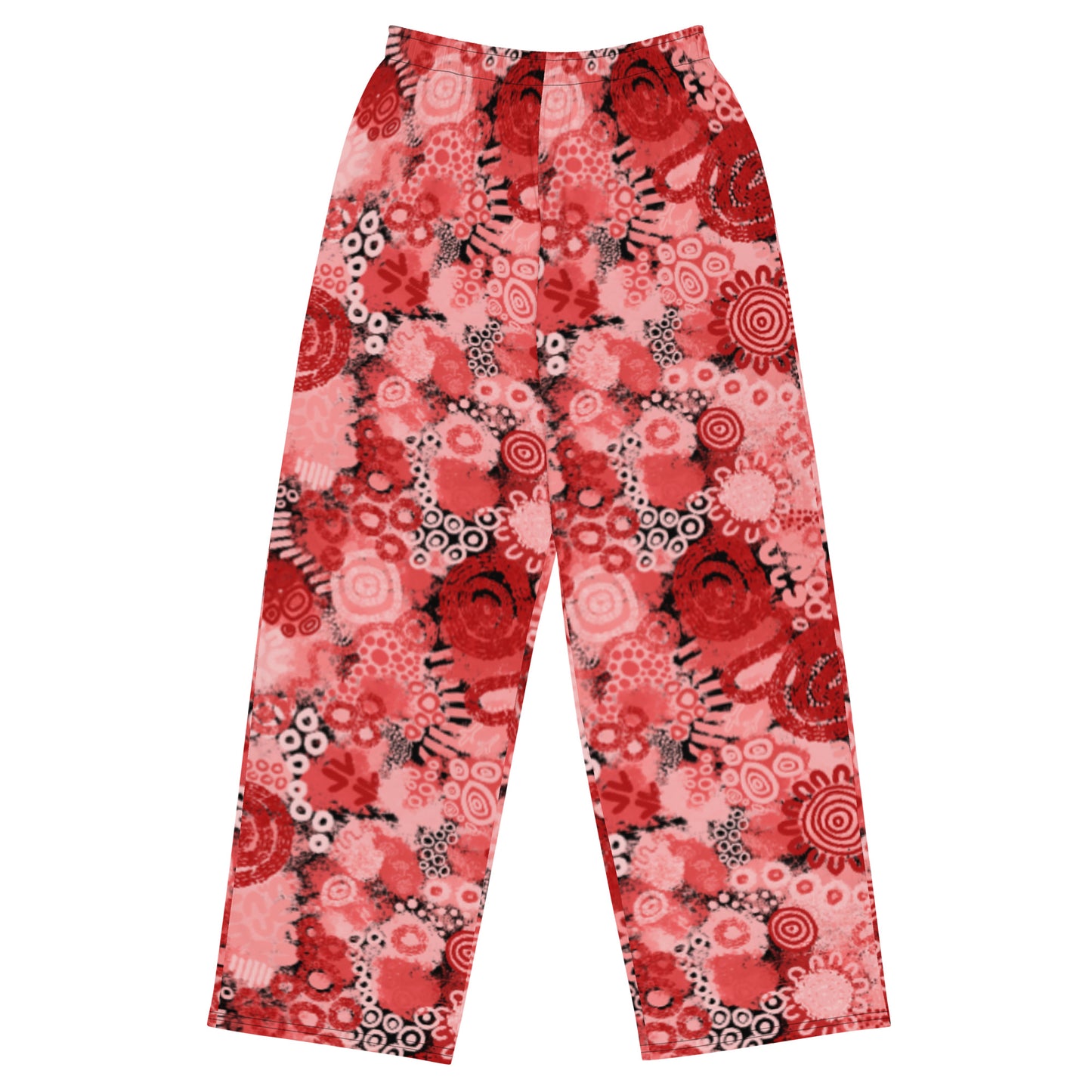 Aboriginal Art | Red Ochre | Unisex Wide-leg Pants