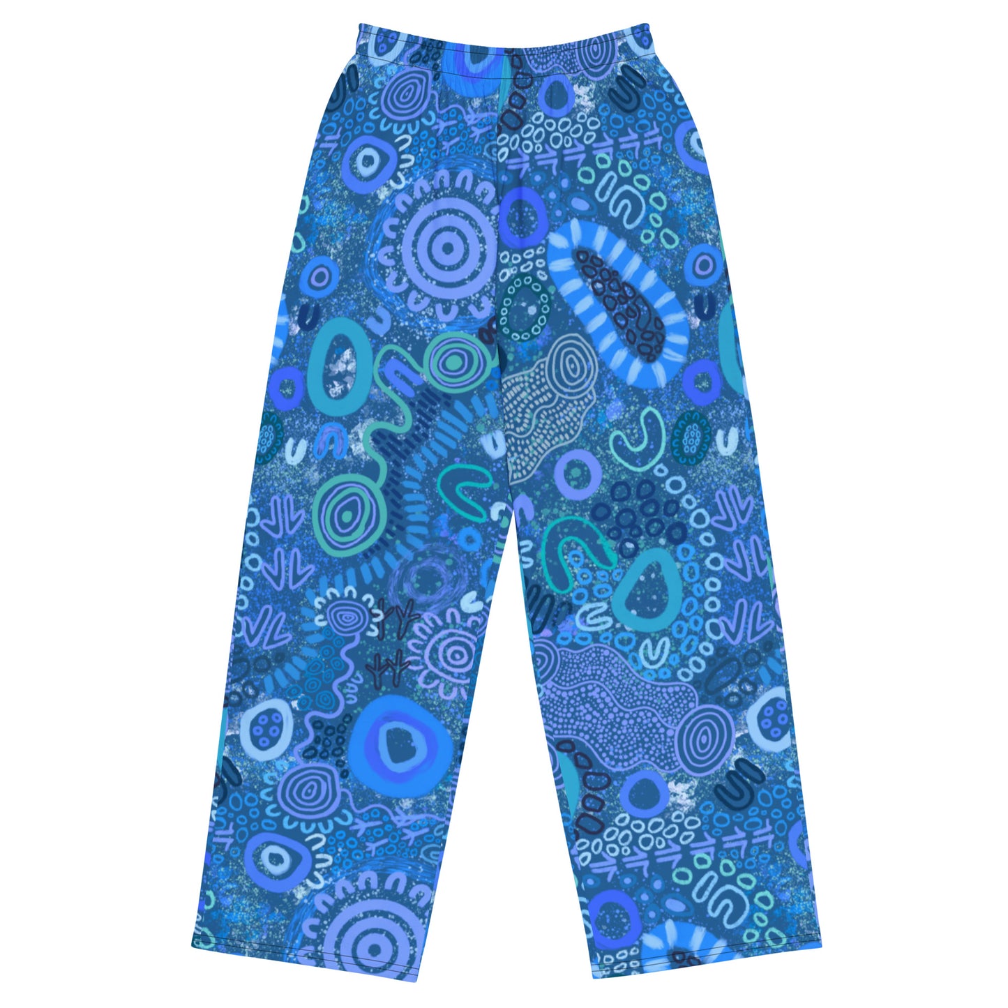 Aboriginal Art | Sapphire | Unisex Wide-leg Pants