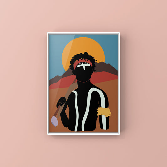 Aboriginal Art | Dreamtime Warrior | Art Print