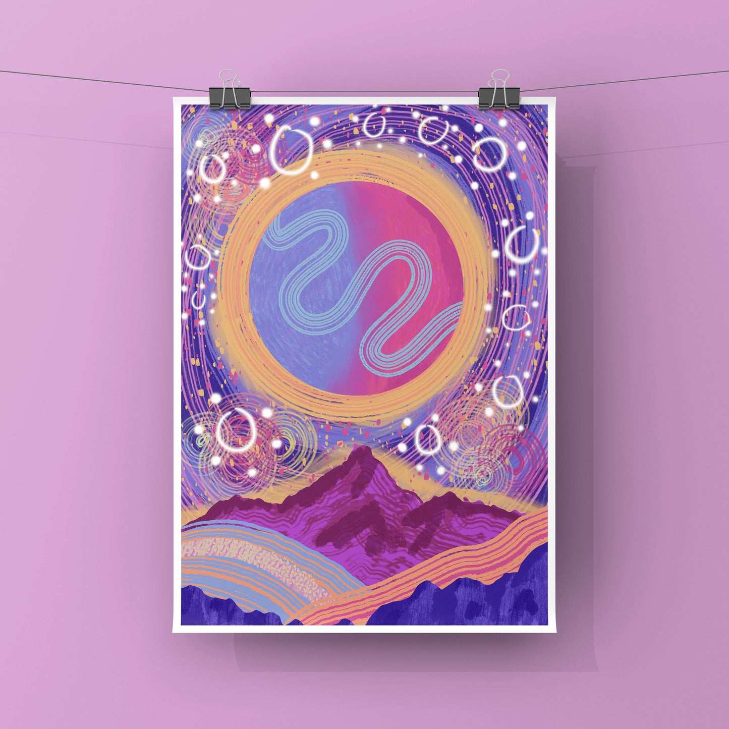 Aboriginal Art | Moon Sky | Art Print