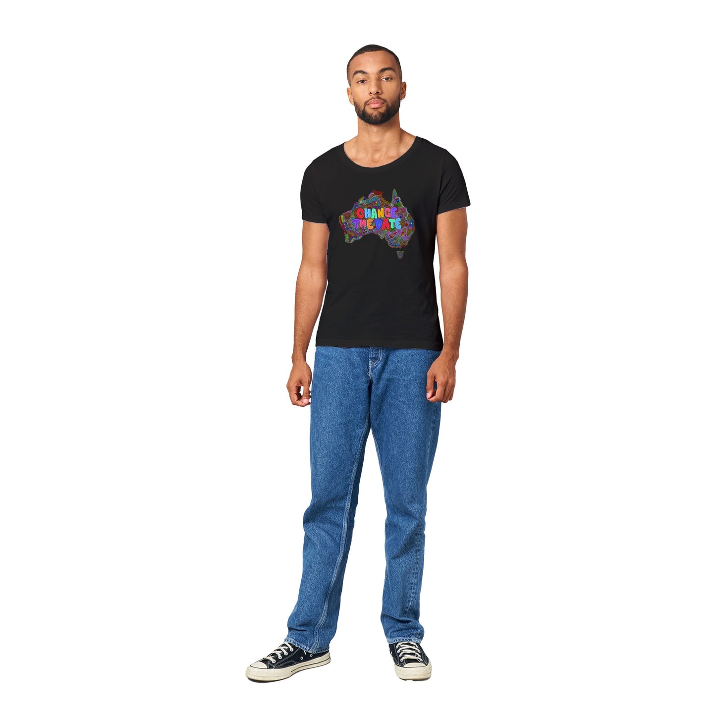 Aboriginal Art | Change The Date "Invasion day" | Premium Unisex Crewneck T-shirt