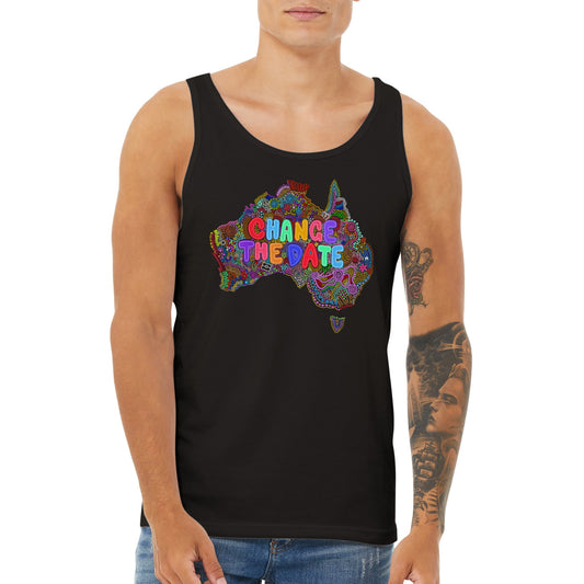 Aboriginal Art | Change the Date "Invasion Day" | Premium Unisex Tank Top