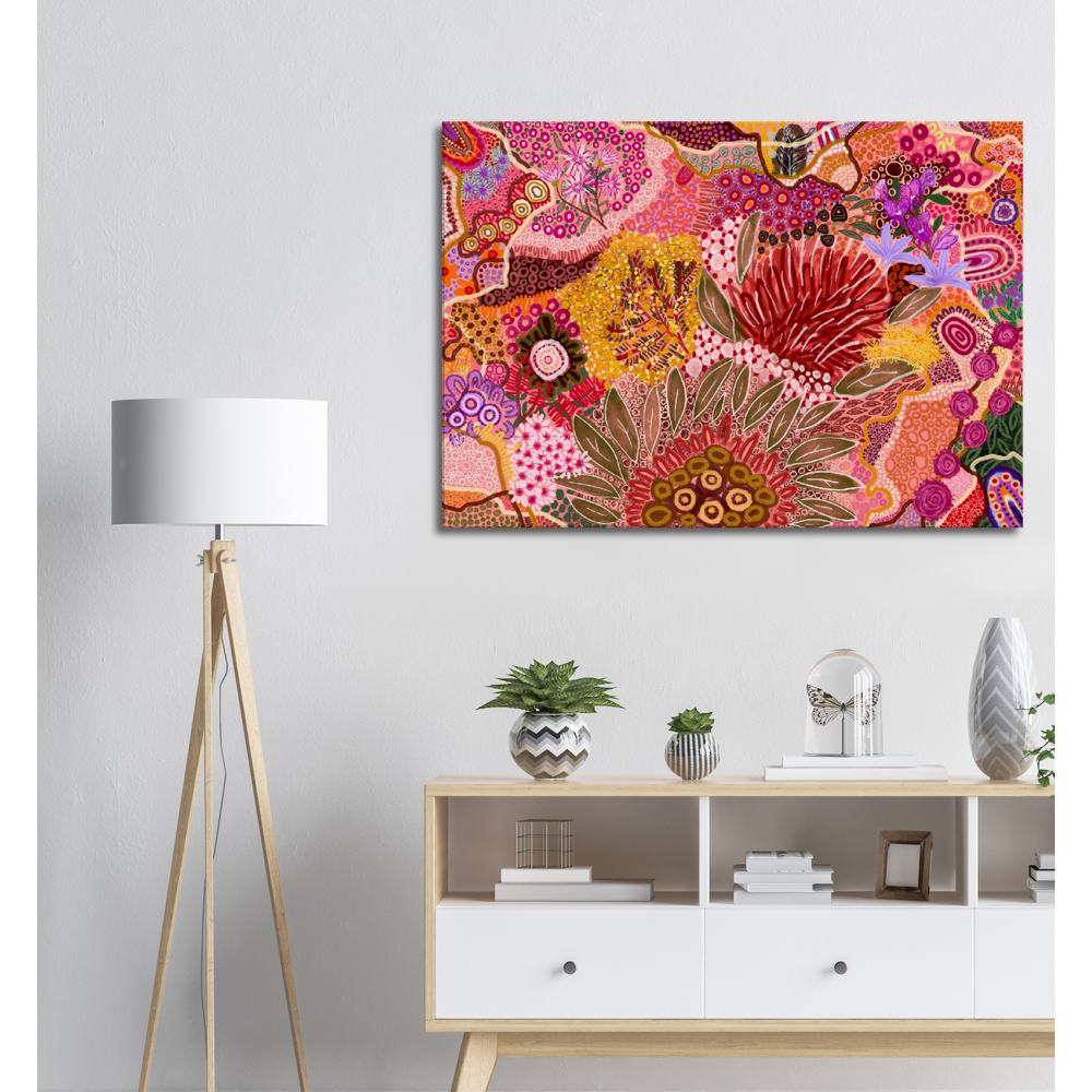 Aboriginal Art | Beautiful Native Flowers | Print to Canvas | Limited Release