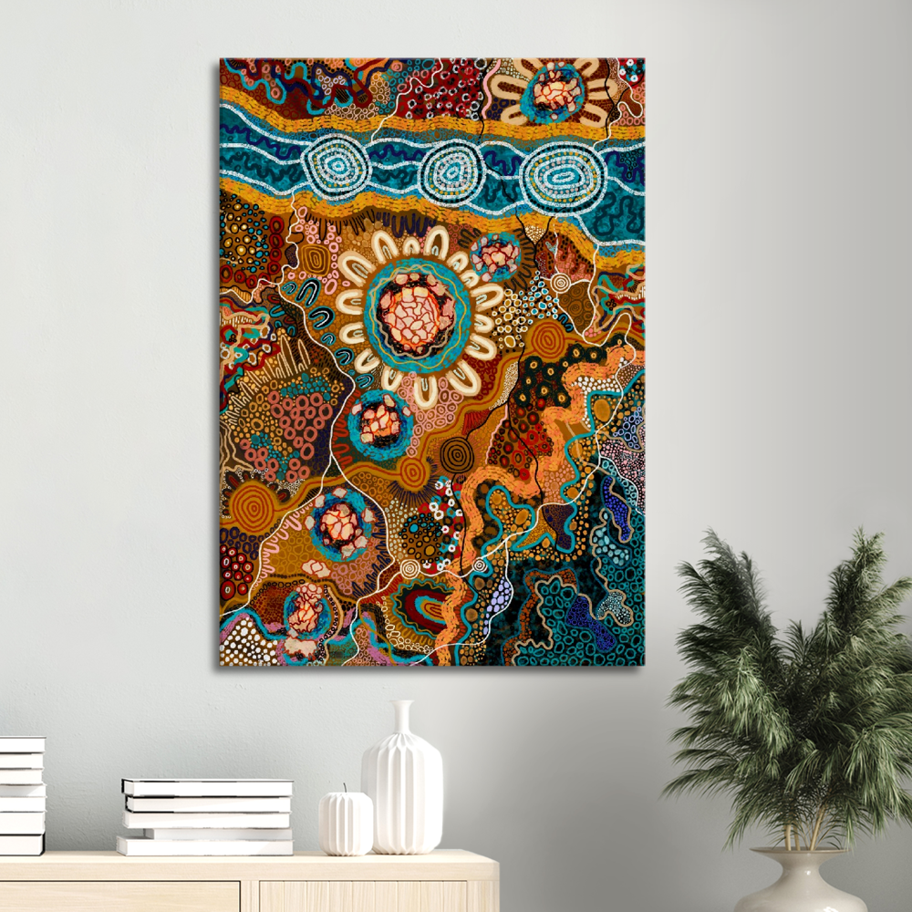 Aboriginal Art | Newcastle Harbour | Print to Canvas | Limited Release