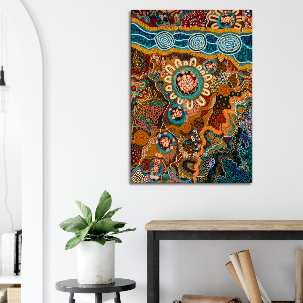 Aboriginal Art | Newcastle Harbour | Print to Canvas | Limited Release