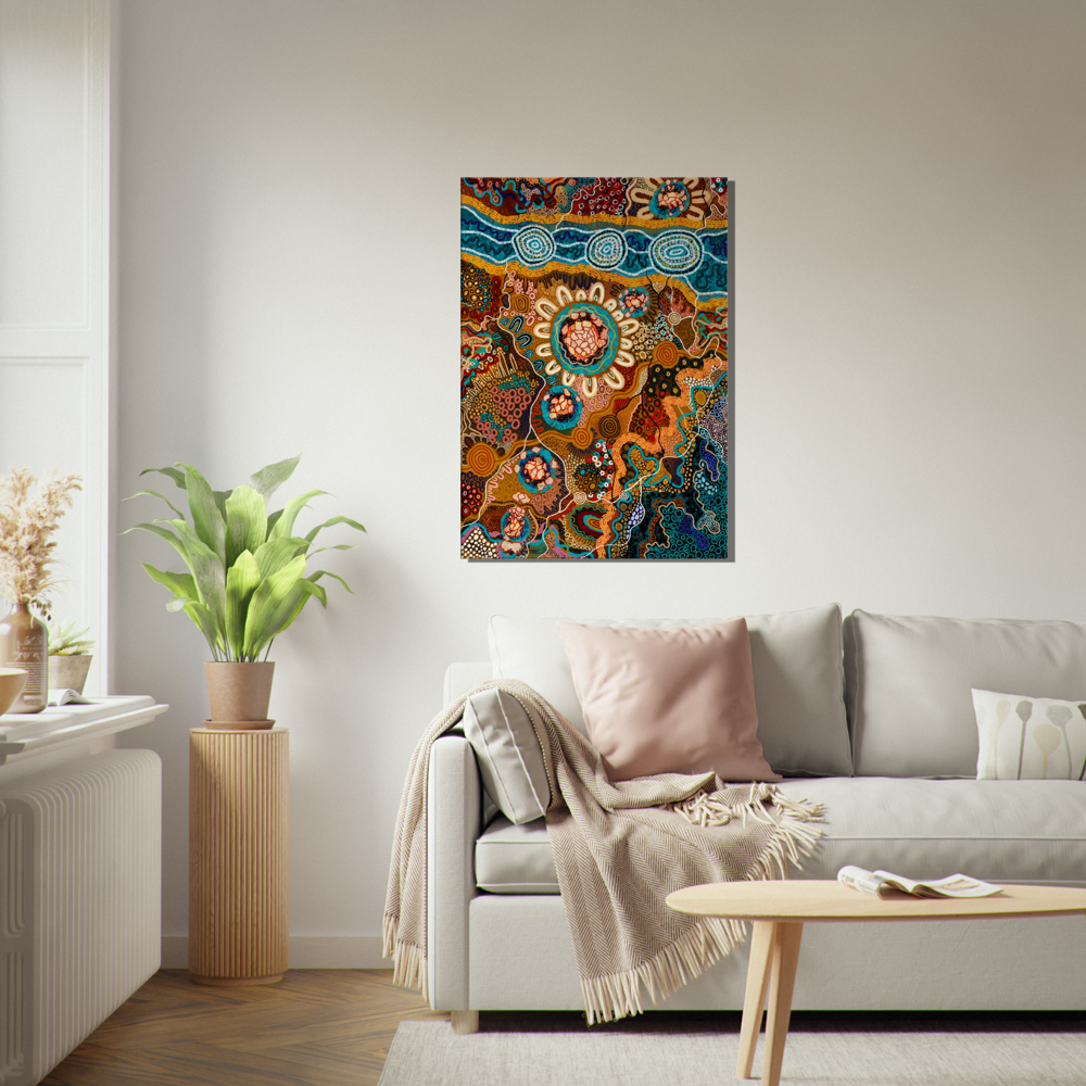 Aboriginal Art | Newcastle Harbour | Print to Canvas | Limited Release