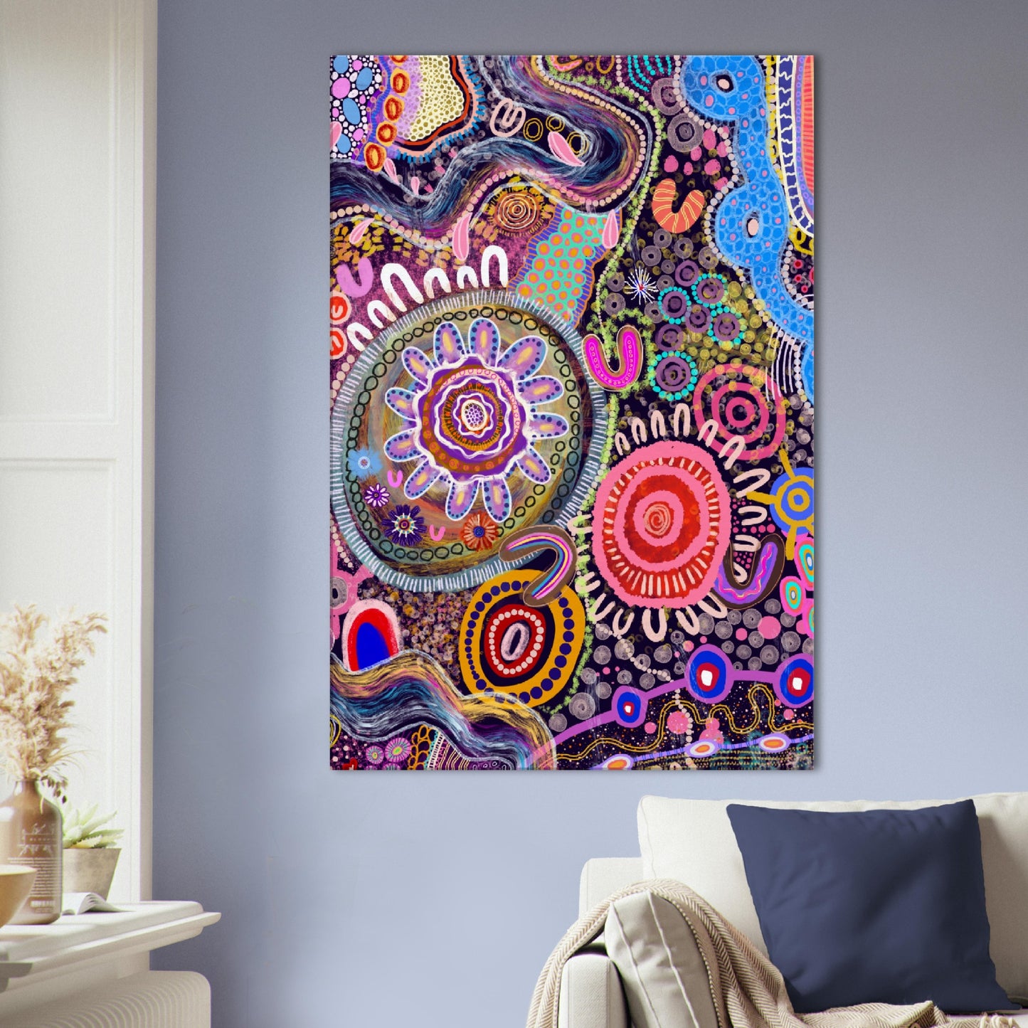 Aboriginal Art | Deep Blue | Print to Canvas | Limited Release