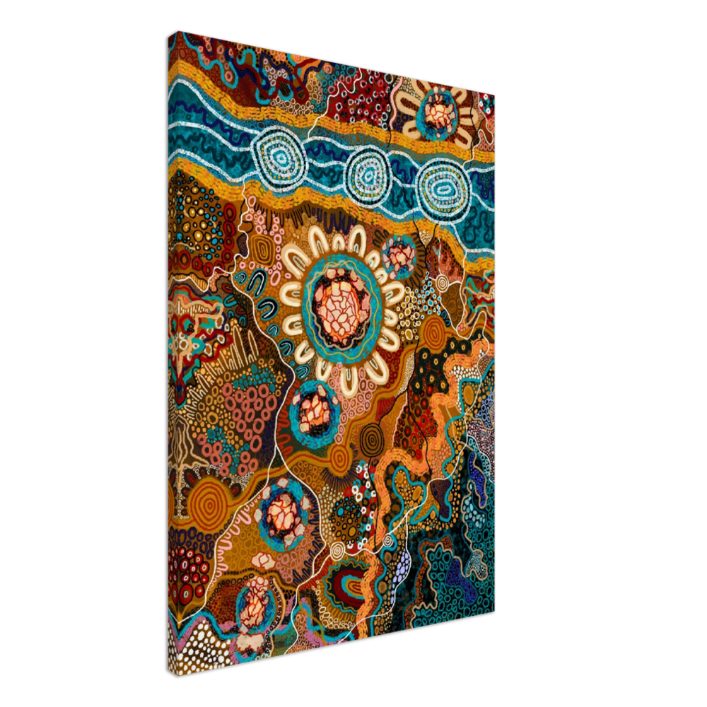 Aboriginal Art | Newcastle Harbour | Print to Canvas | Limited Release