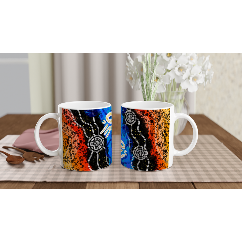 Aboriginal Art | Swimming in the River | Ceramic 11oz Mug