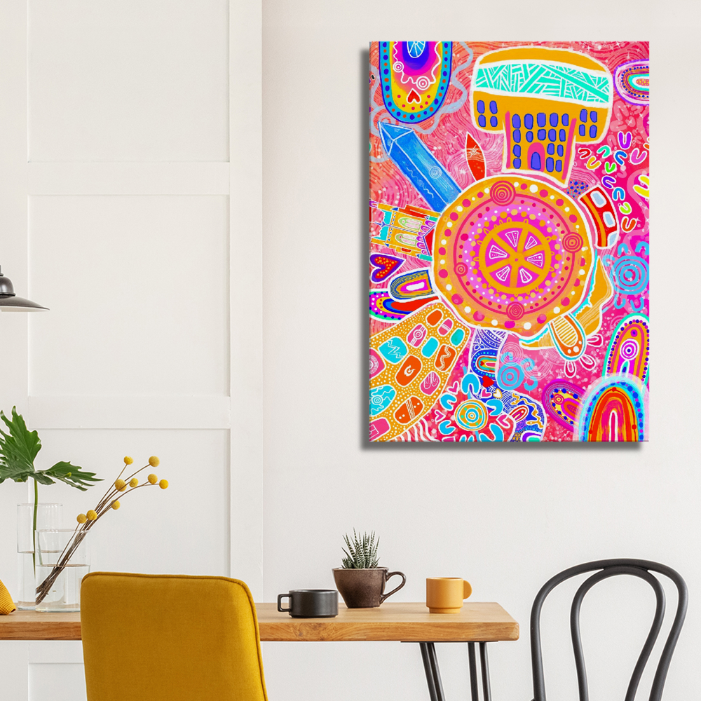 Aboriginal Art | Newcastle City | Print to Canvas | Limited Release