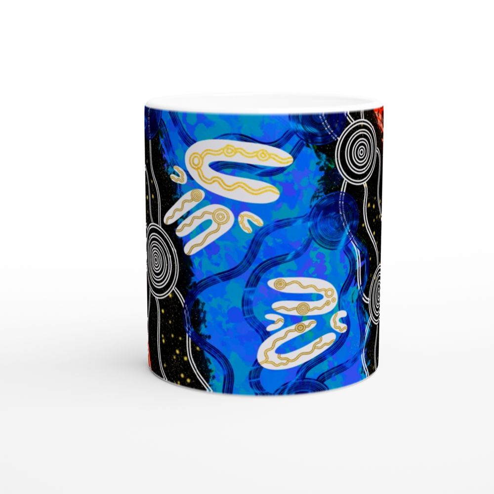 Aboriginal Art | Swimming in the River | Ceramic 11oz Mug
