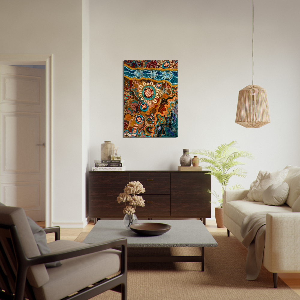 Aboriginal Art | Newcastle Harbour | Print to Canvas | Limited Release