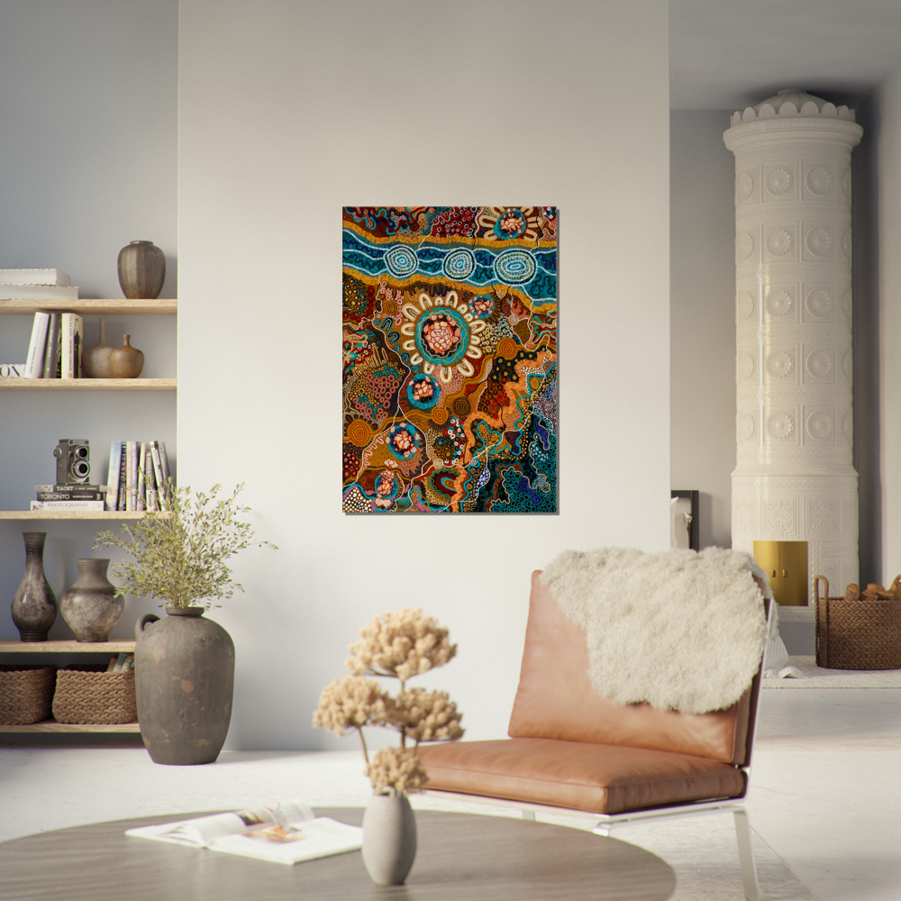Aboriginal Art | Newcastle Harbour | Print to Canvas | Limited Release