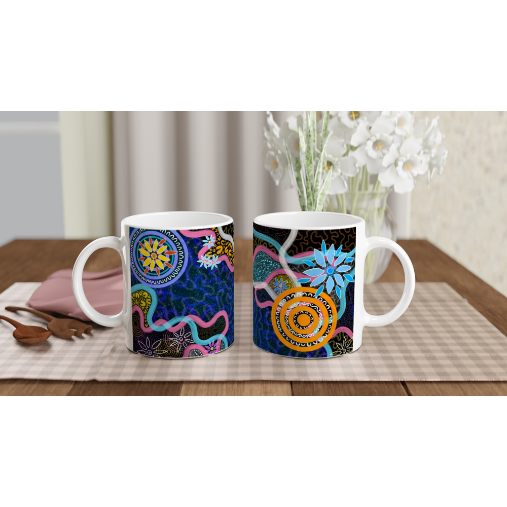 Aboriginal Art | River Meets Land | Ceramic 11oz Mug