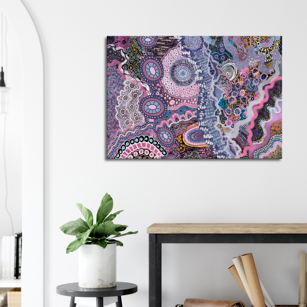 Aboriginal Art | Fairy Floss Skies | Print to Canvas | Limited Release