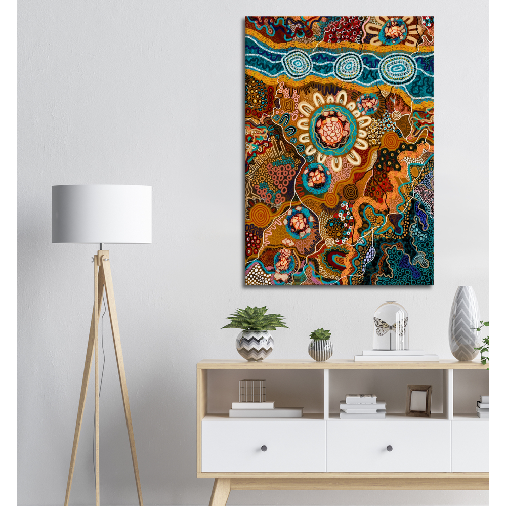 Aboriginal Art | Newcastle Harbour | Print to Canvas | Limited Release
