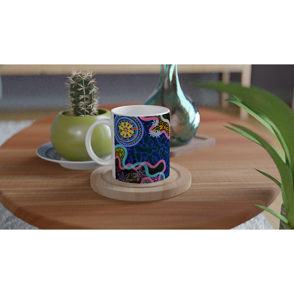 Aboriginal Art | River Meets Land | Ceramic 11oz Mug