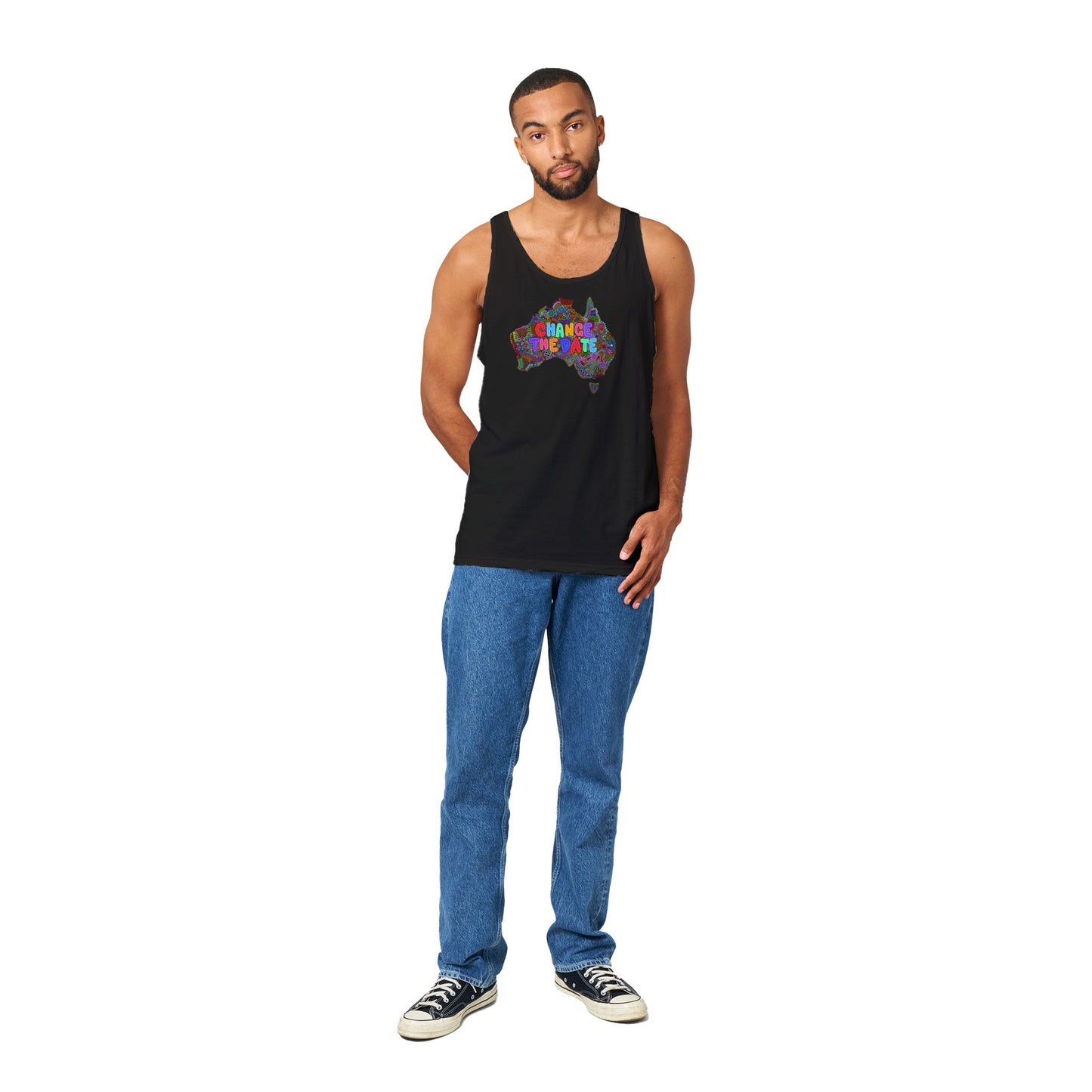 Aboriginal Art | Change the Date "Invasion Day" | Premium Unisex Tank Top