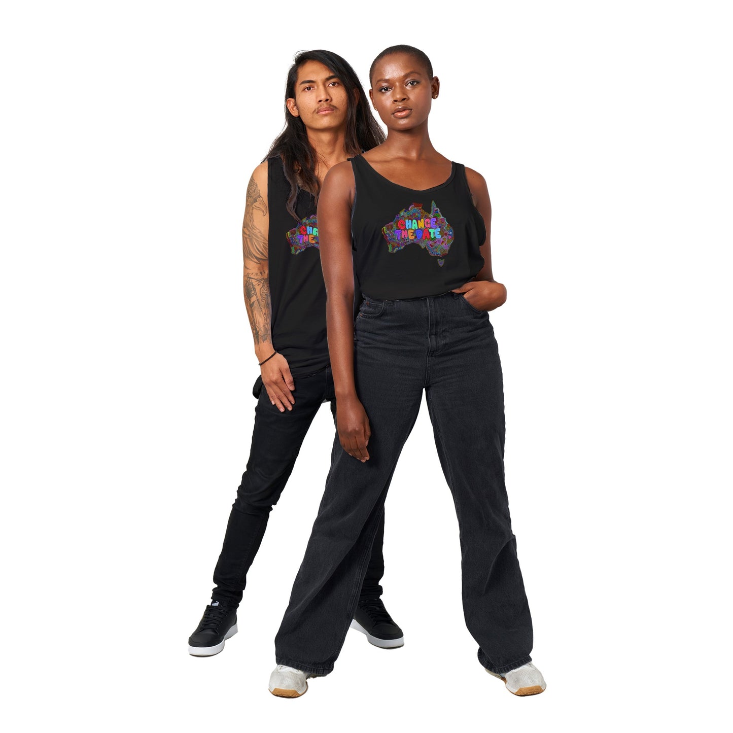 Aboriginal Art | Change the Date "Invasion Day" | Premium Unisex Tank Top