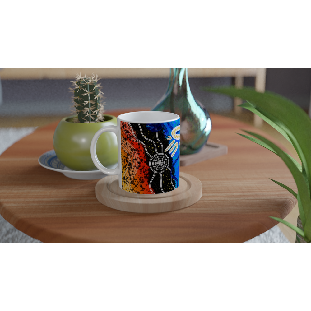 Aboriginal Art | Swimming in the River | Ceramic 11oz Mug