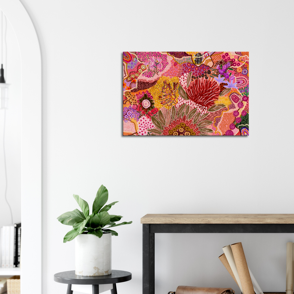 Aboriginal Art | Beautiful Native Flowers | Print to Canvas | Limited Release