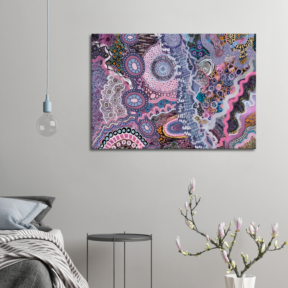 Aboriginal Art | Fairy Floss Skies | Print to Canvas | Limited Release