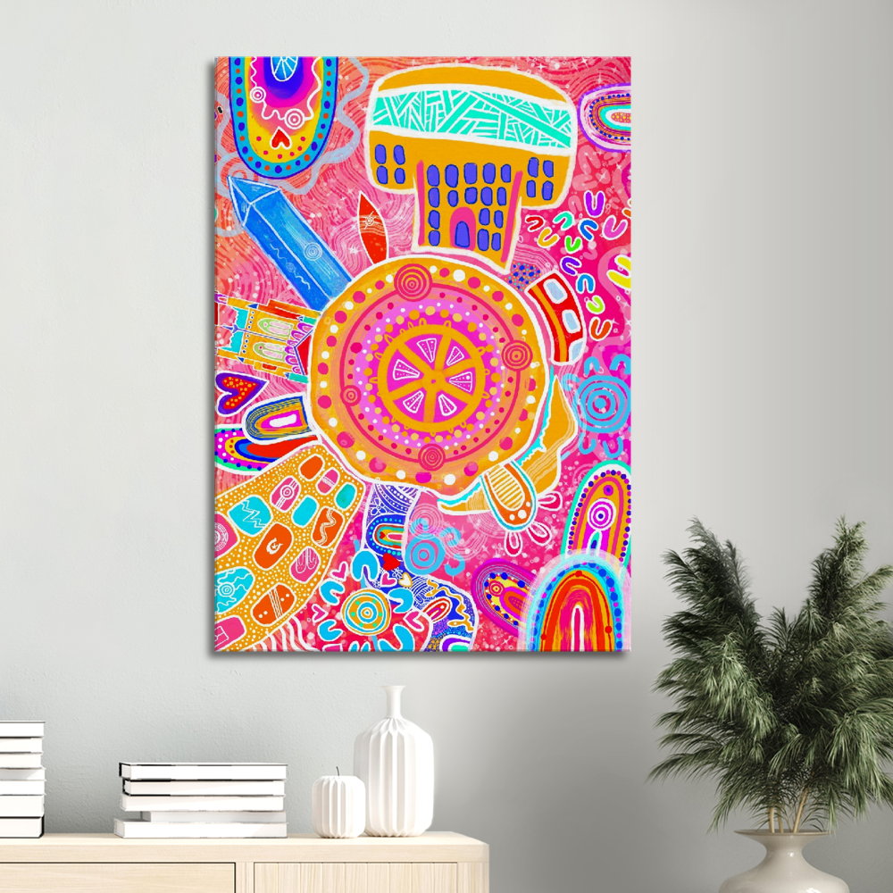Aboriginal Art | Newcastle City | Print to Canvas | Limited Release
