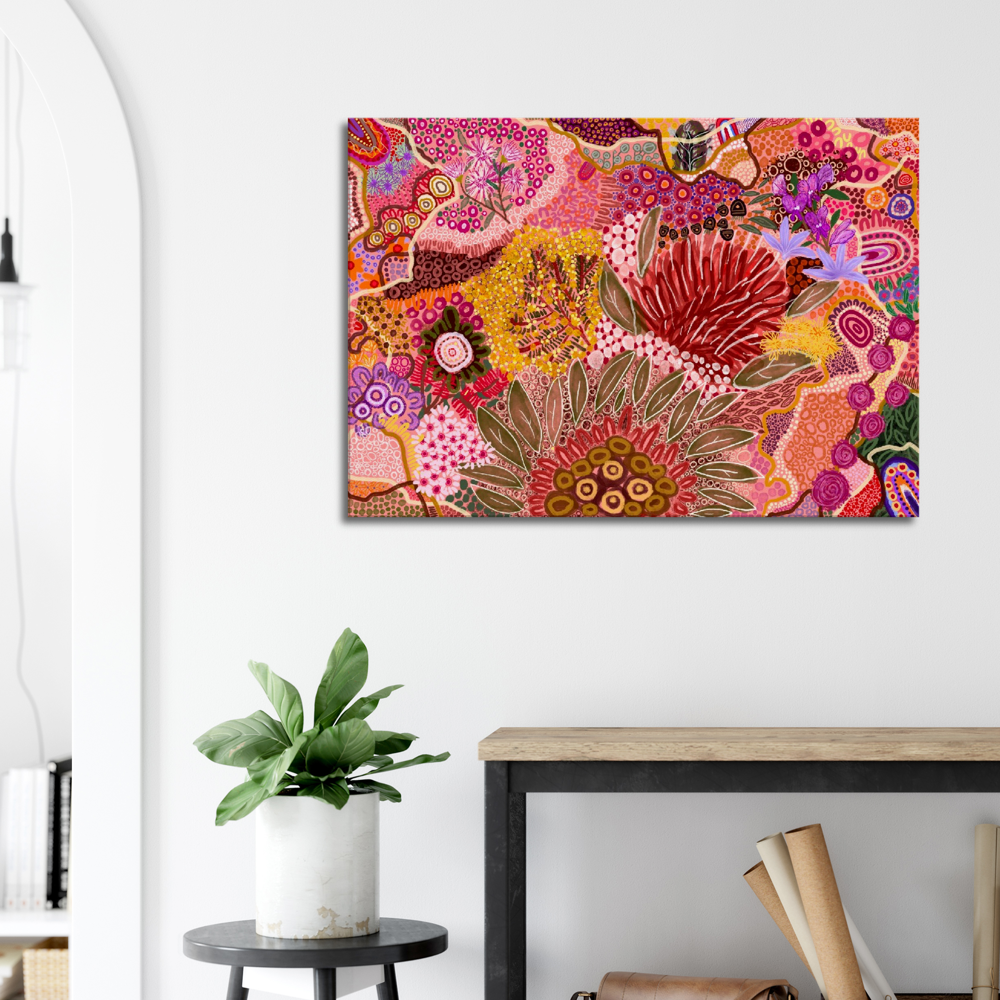 Aboriginal Art | Beautiful Native Flowers | Print to Canvas | Limited Release