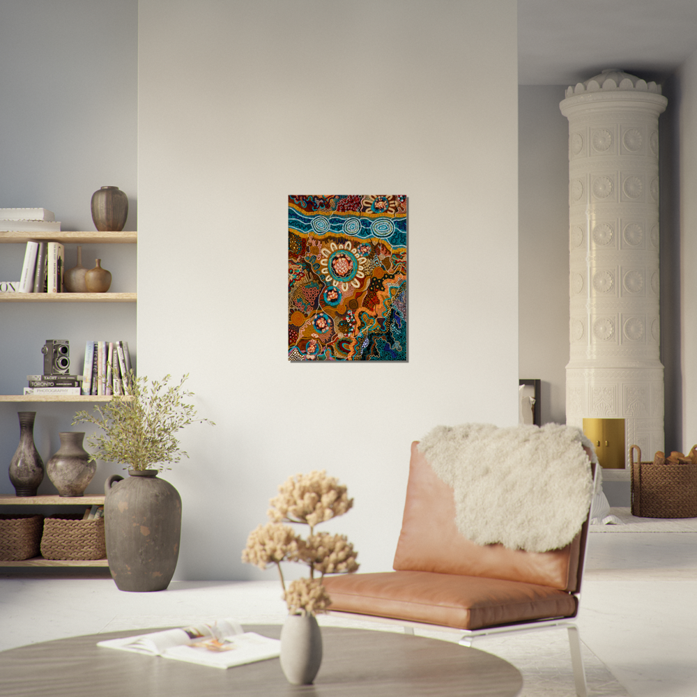 Aboriginal Art | Newcastle Harbour | Print to Canvas | Limited Release