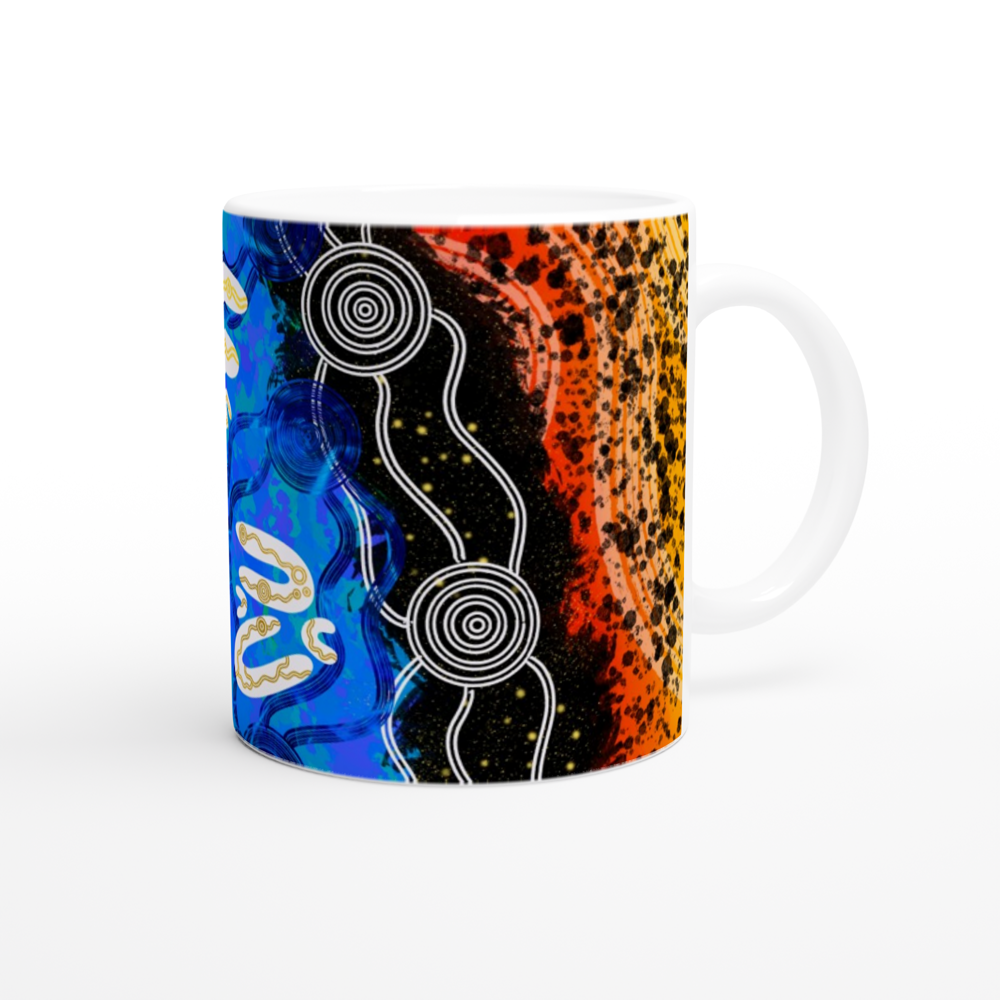 Aboriginal Art | Swimming in the River | Ceramic 11oz Mug