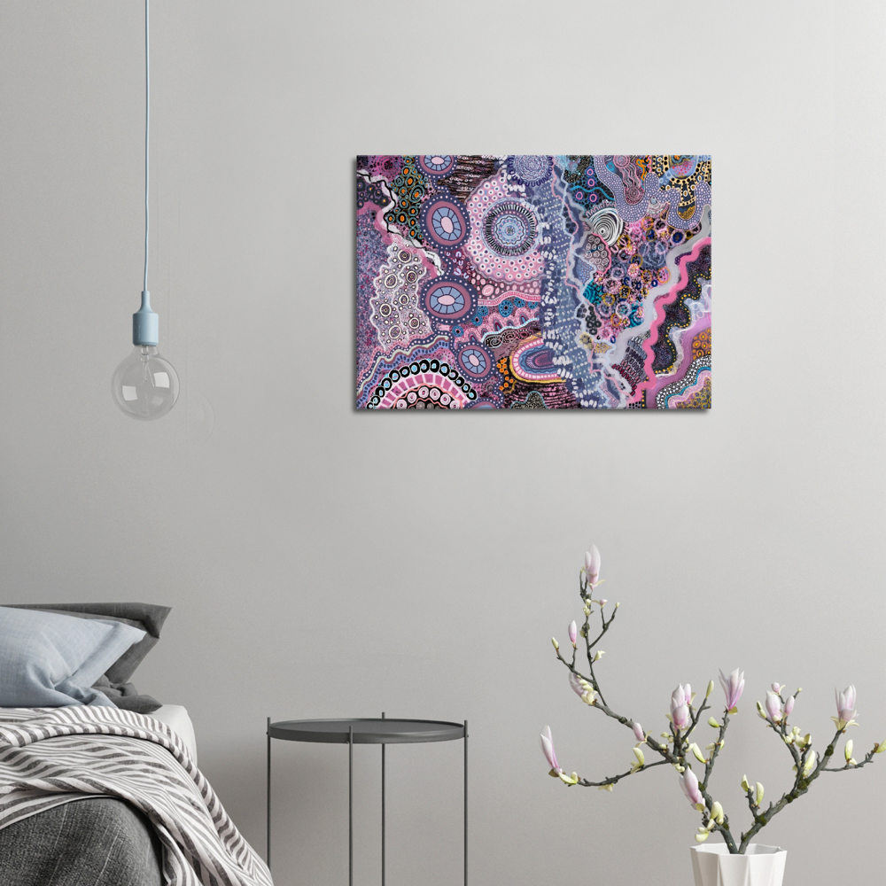 Aboriginal Art | Fairy Floss Skies | Print to Canvas | Limited Release