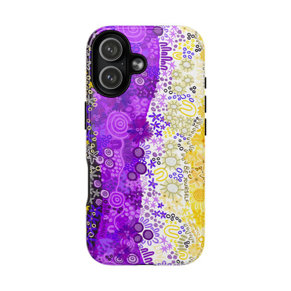 Aboriginal Art | Be yourself | Non-Binary Flag”Pride Flag | Tough Mag Safe Case