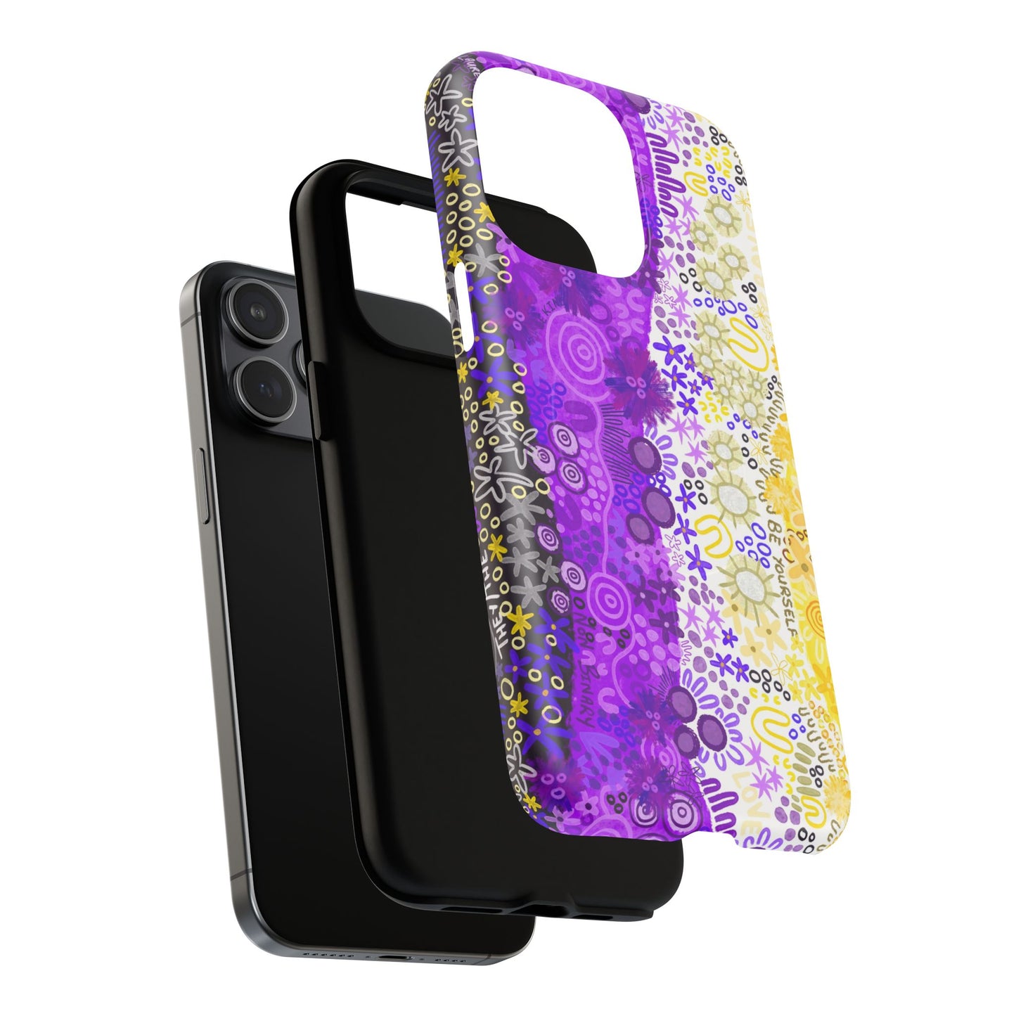 Aboriginal Art | Be yourself | Non-Binary Flag”Pride Flag | Tough Mag Safe Case