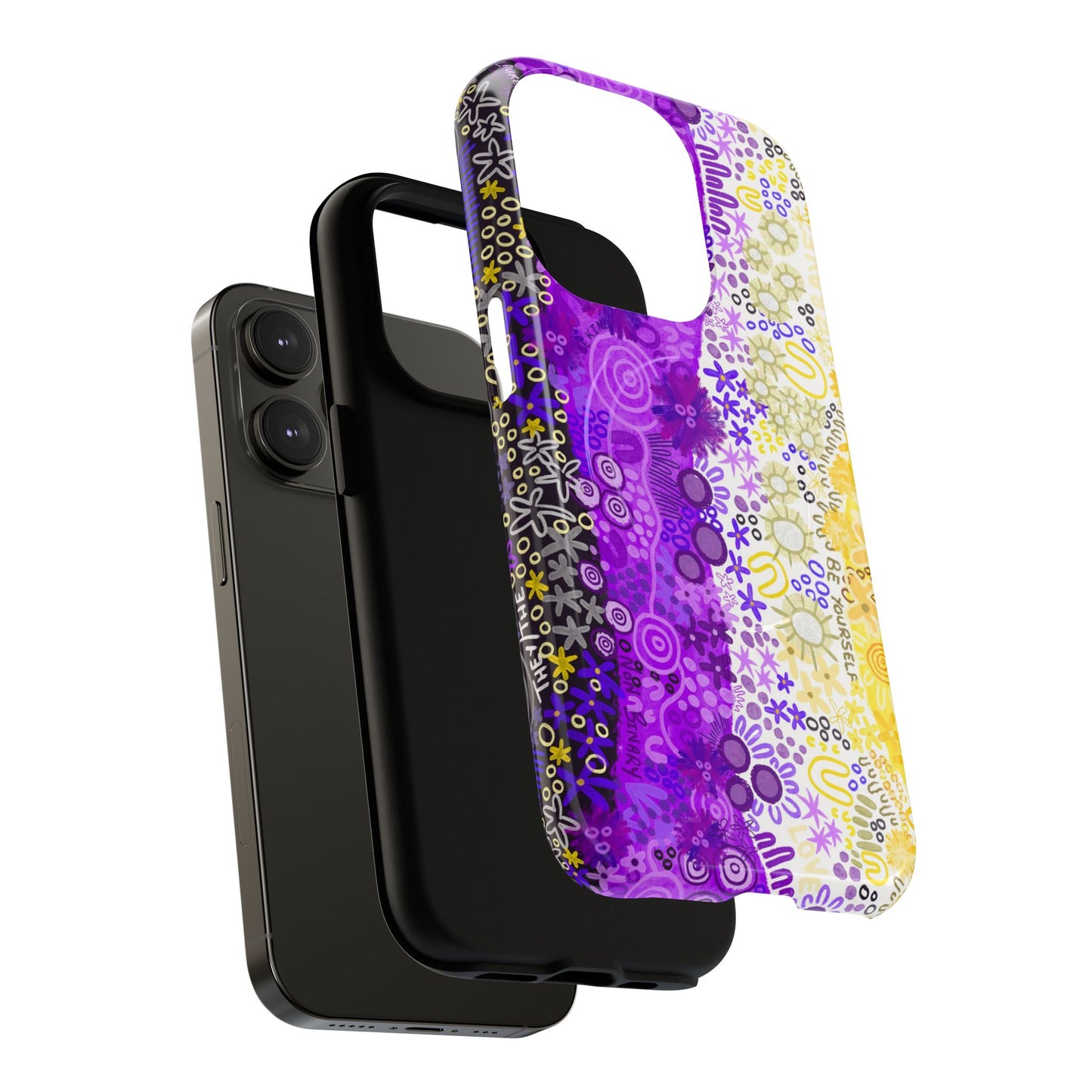 Aboriginal Art | Be yourself | Non-Binary Flag”Pride Flag | Tough Mag Safe Case