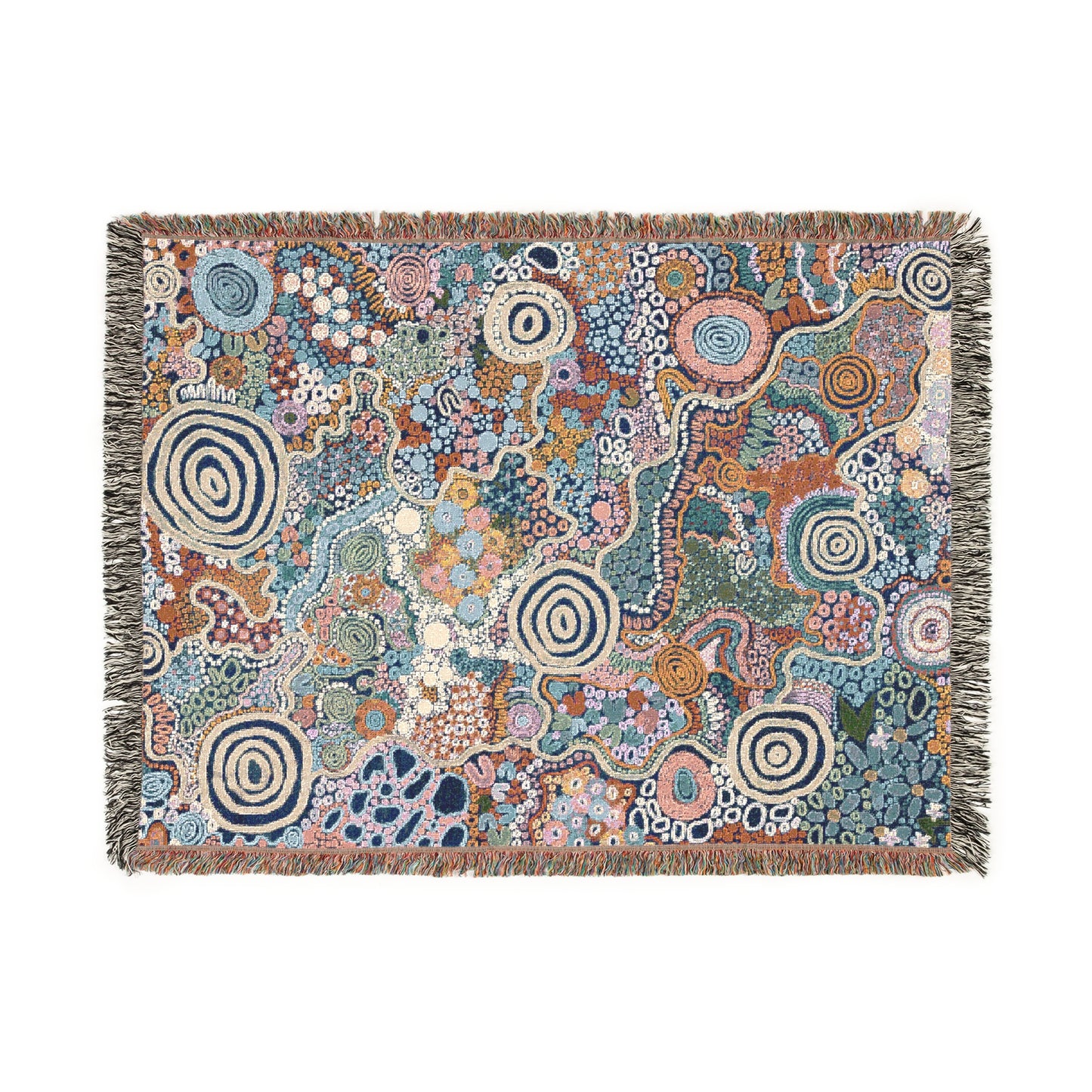 Aboriginal Art | Together We Thrive: A Tapestry of Unity | 100% cotton Cozy Woven Blanket  