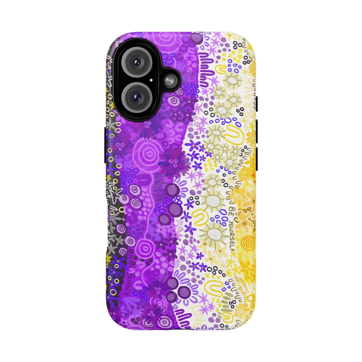Aboriginal Art | Be yourself | Non-Binary Flag”Pride Flag | Tough Mag Safe Case