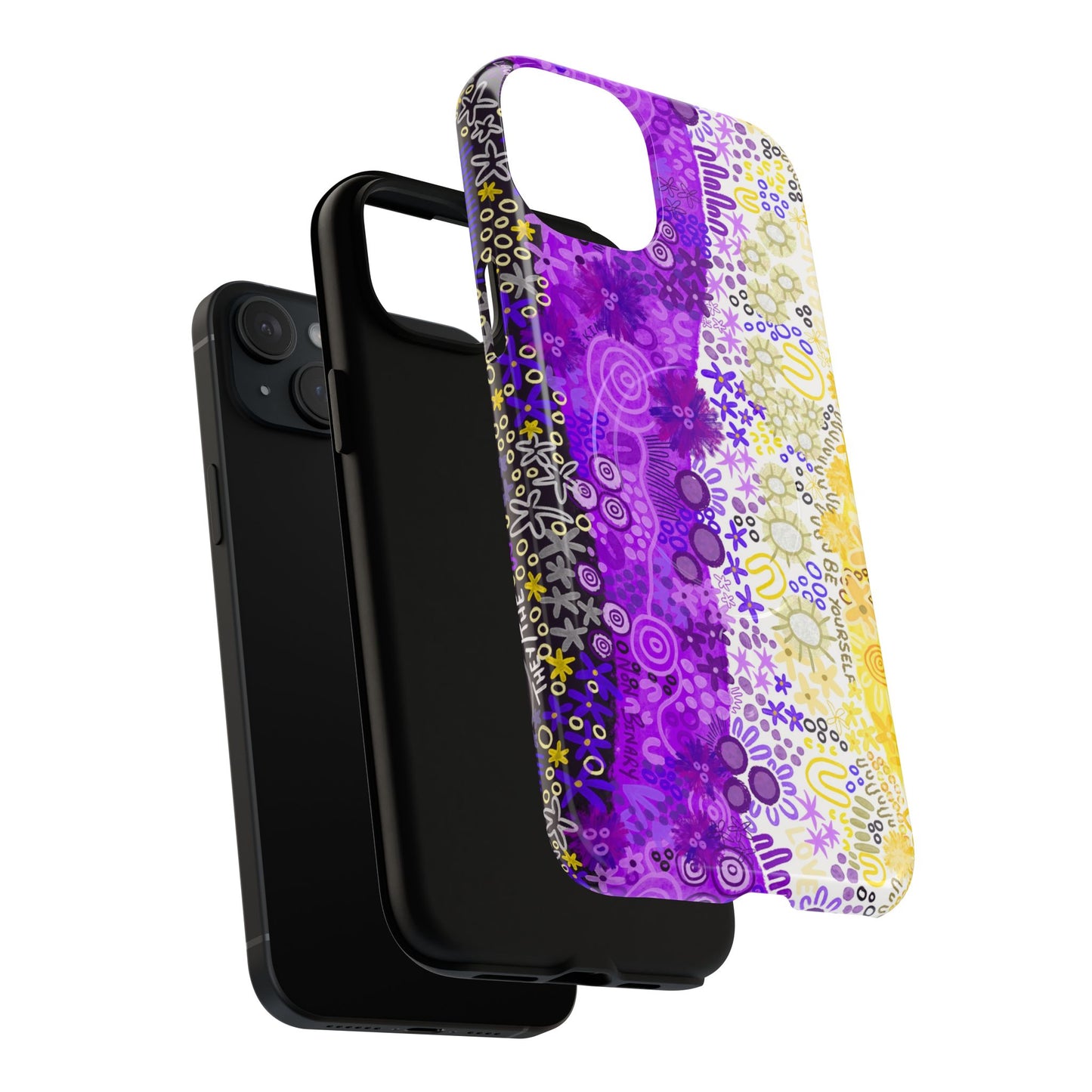 Aboriginal Art | Be yourself | Non-Binary Flag”Pride Flag | Tough Mag Safe Case